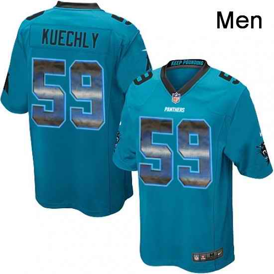 Mens Nike Carolina Panthers 59 Luke Kuechly Limited Blue Strobe NFL Jersey